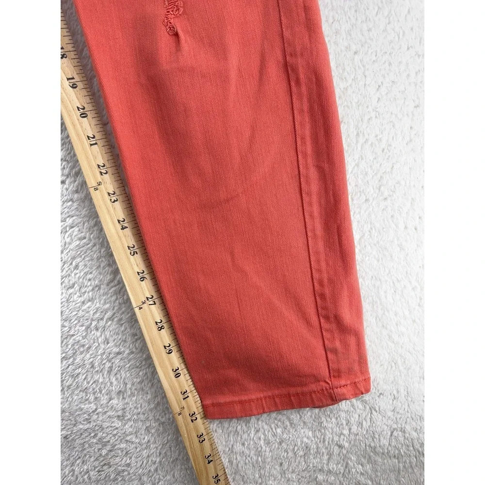 Levis 524 Too Superlow Jeans‎ Womens 17M Red Distressed Slim Fit Stretch Denim